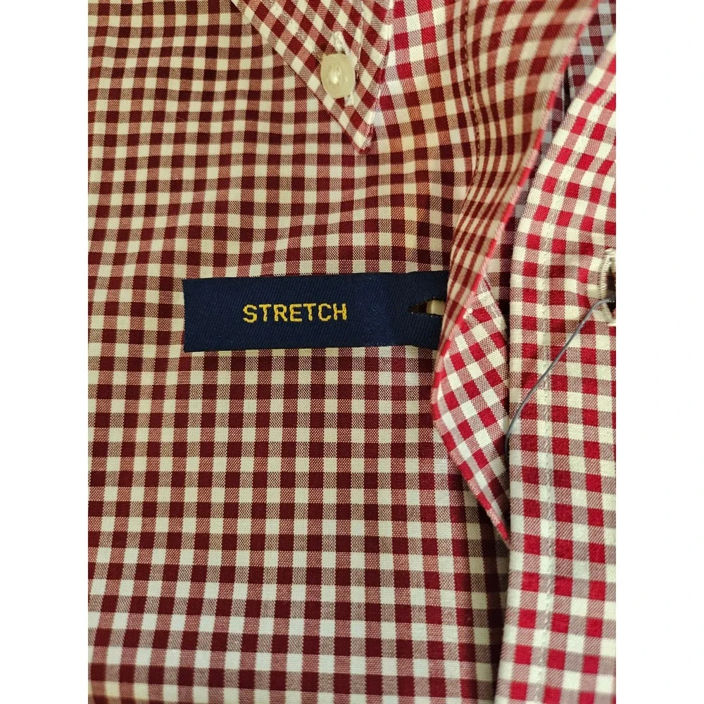 Polo Ralph Lauren Button Down Men 3XB Burgundy Gingham Stretch Long Sleeve Shirt - Picture 5 of 10